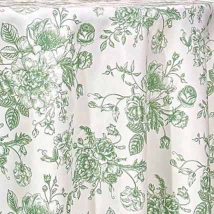 Olive Green Polyester - French Toile