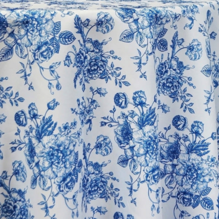 Royal Blue Polyester - French Toile